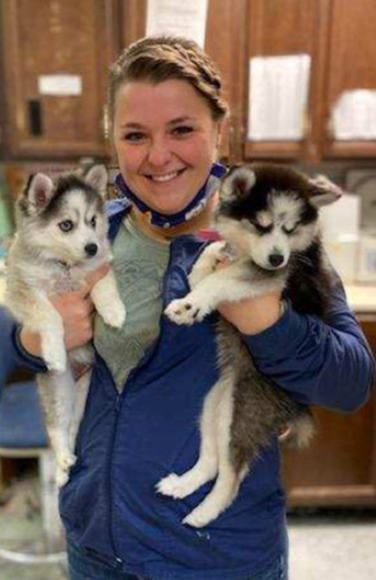 Haley with pups